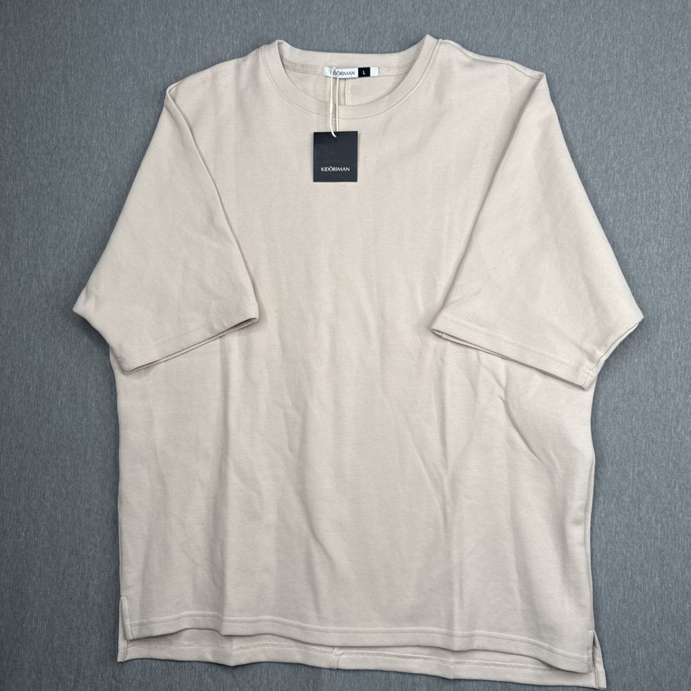 New Kidoriman Japanese Streetwear Crew Neck T-Shirt Ivory Men's Large NWT